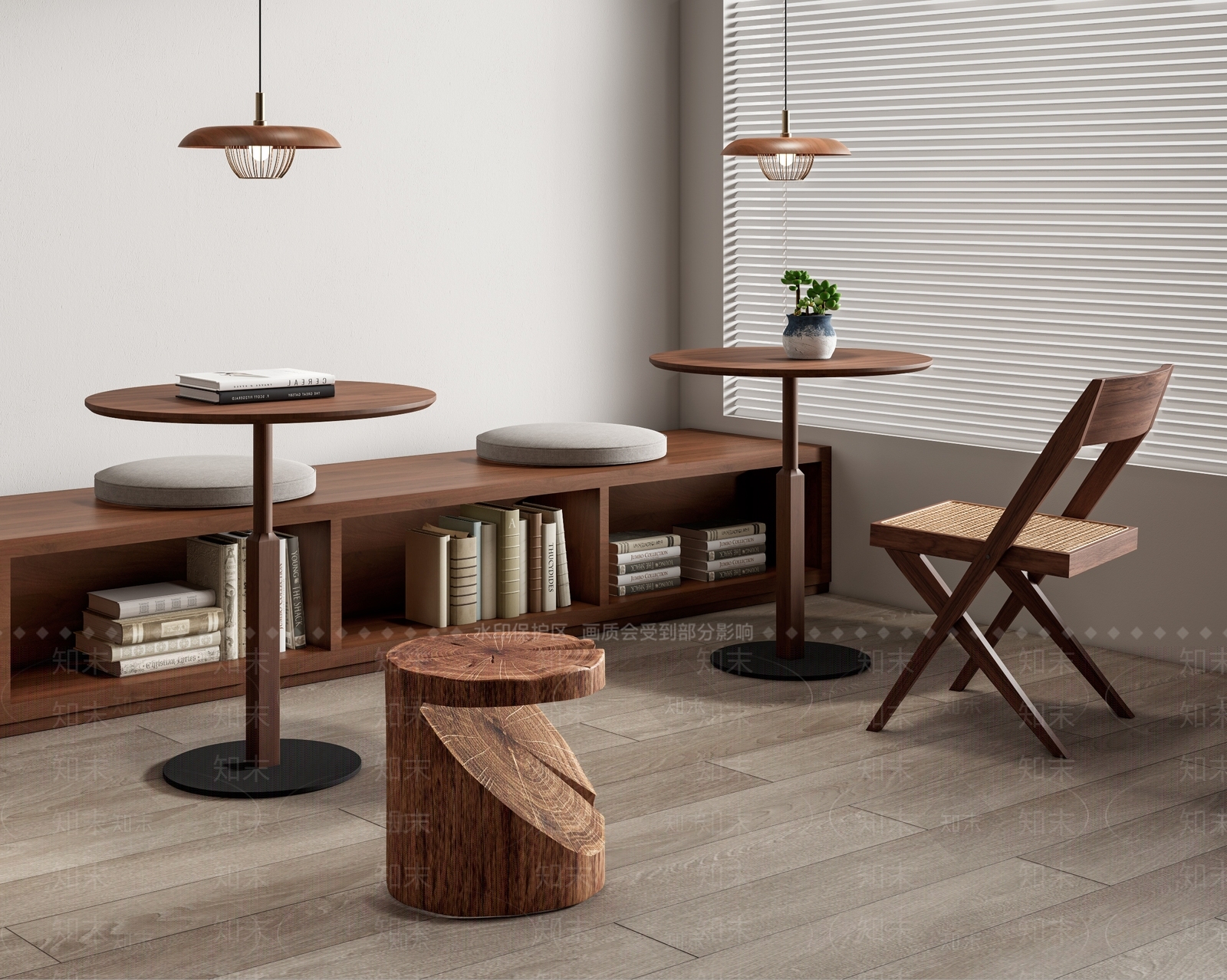 侘寂休闲桌椅组合3D模型下载【ID:1158099991】