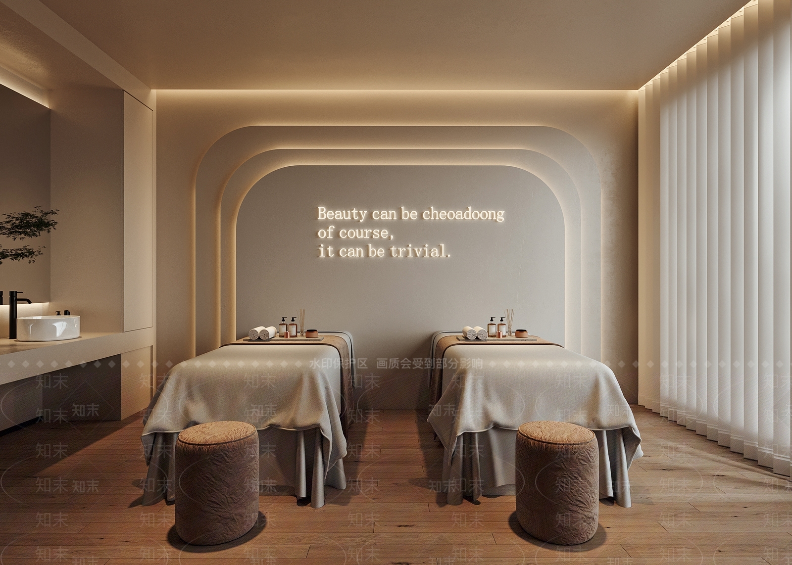 现代美容院spa包房3D模型下载【ID:1158106638】