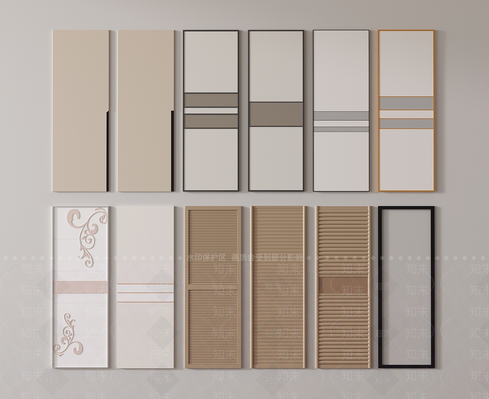 现代衣柜推拉门组合SU模型下载【ID:1158106791】