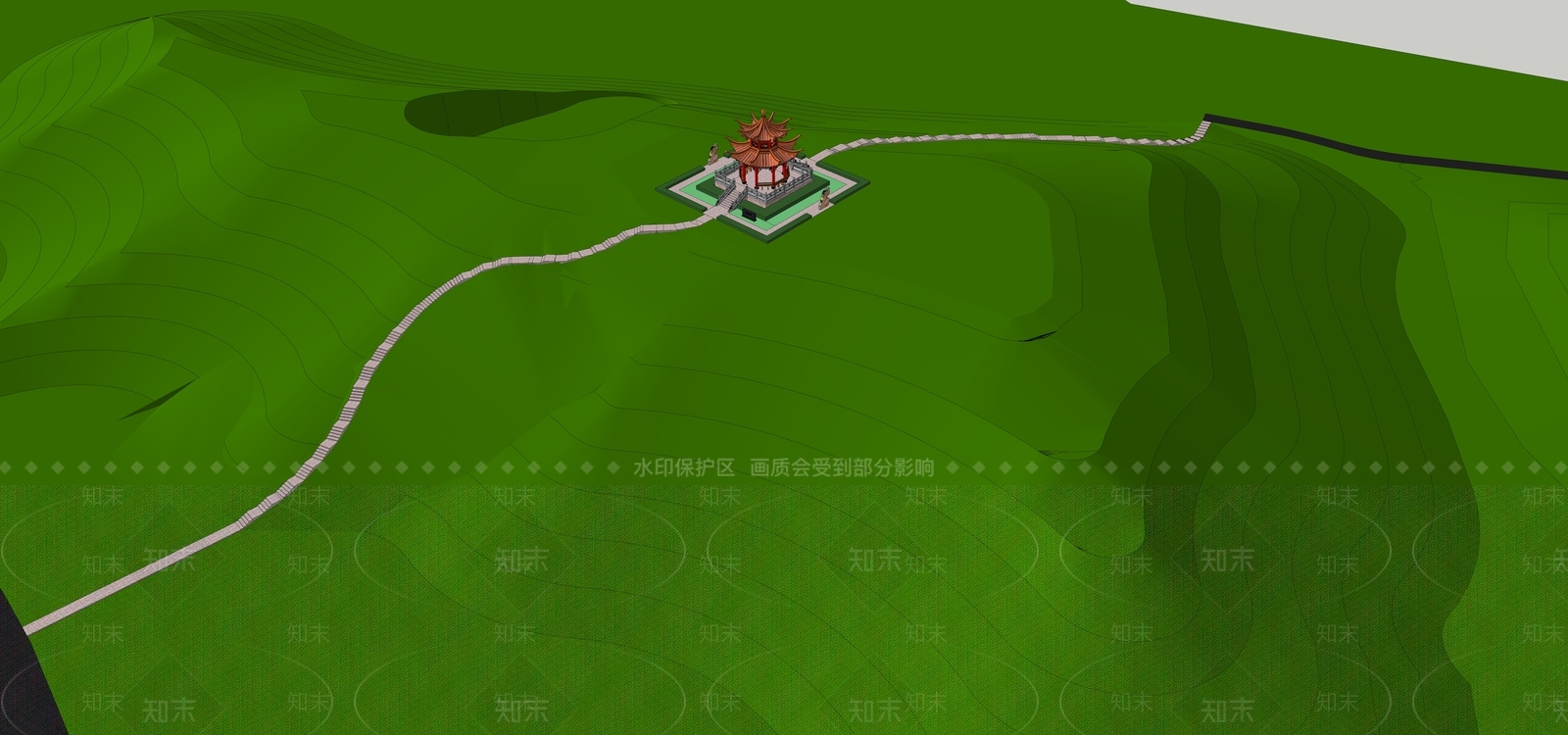 中式乡村景观公园SU模型下载【ID:1158107154】