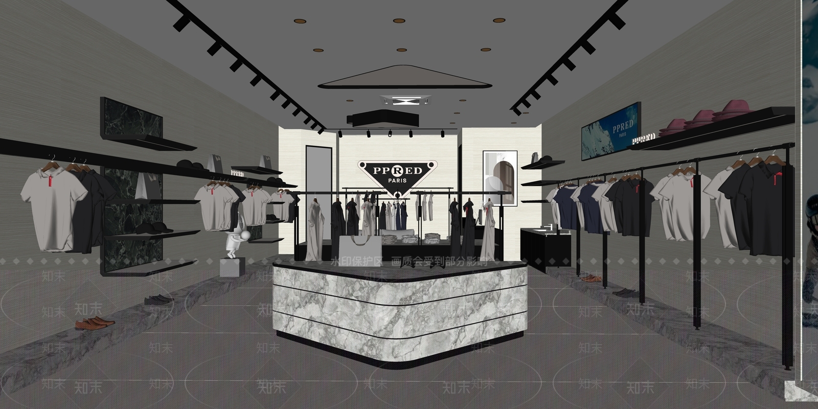 现代服装店SU模型下载【ID:1158107565】