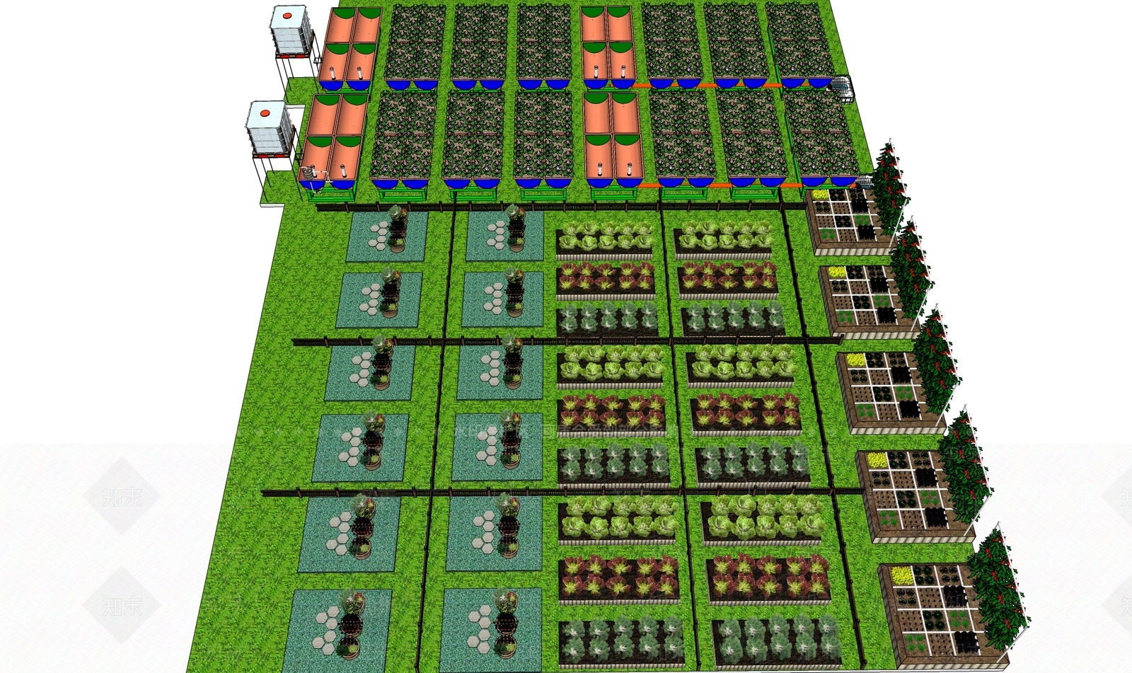 现代菜园SU模型下载【ID:1158108853】