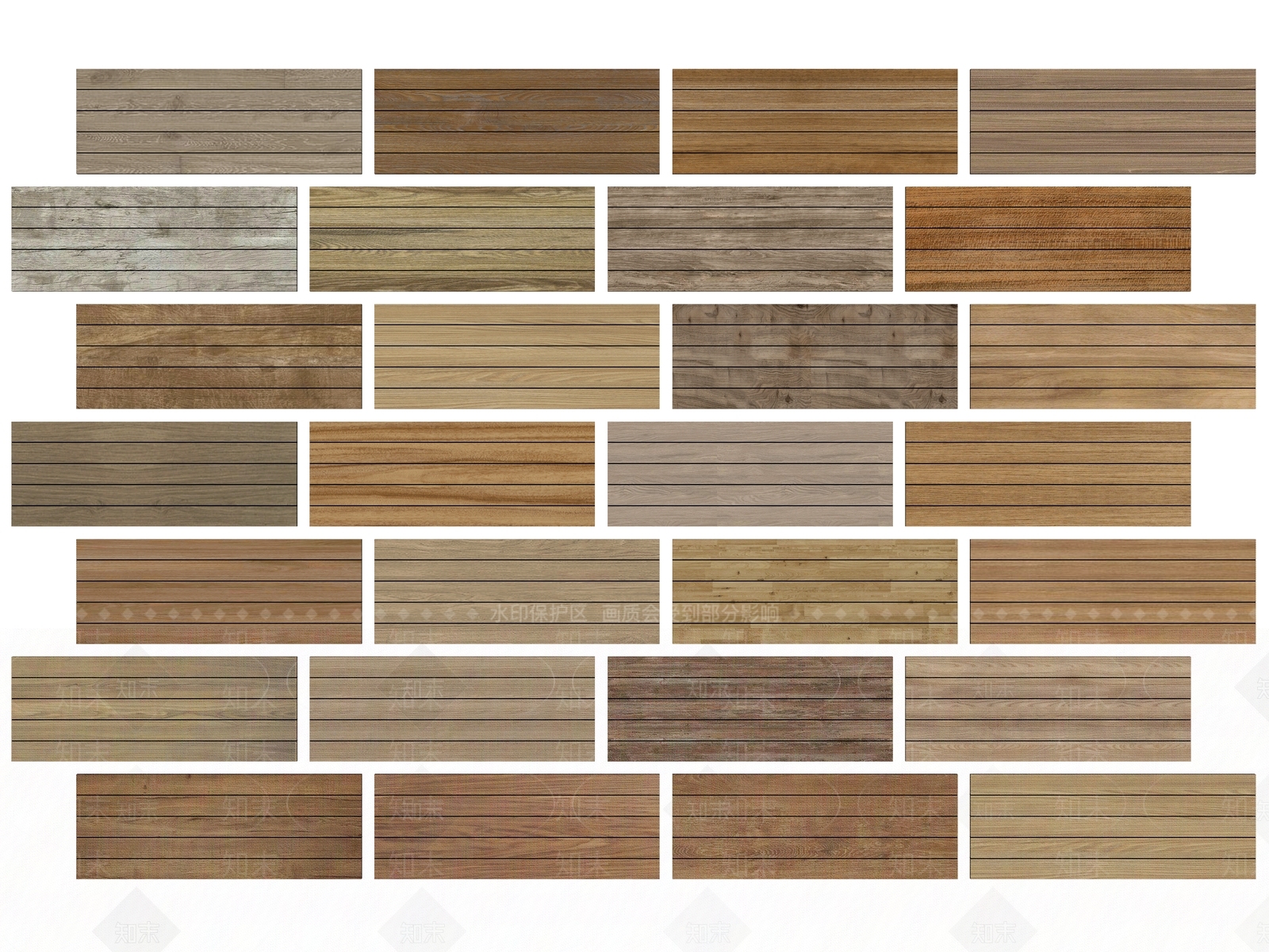 现代防腐木木地板铺装SU模型下载【ID:1158109742】