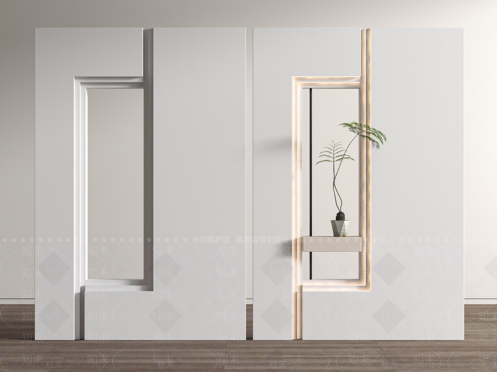 现代玄关隔断3D模型下载【ID:1158110562】