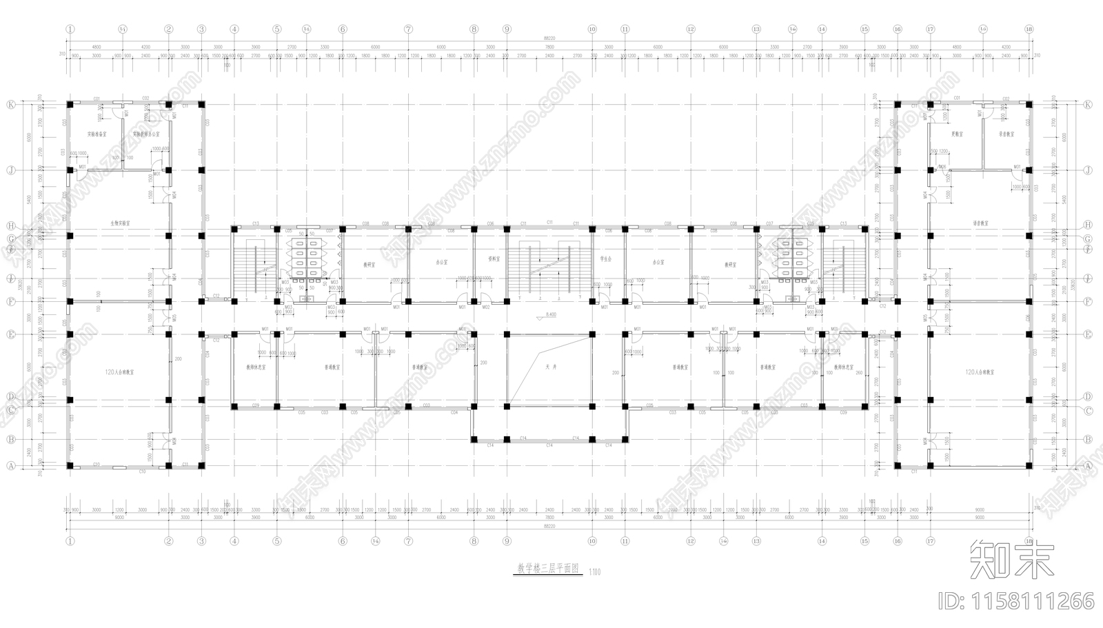 教学楼建筑毕业设计图纸施工图下载【ID:1158111266】