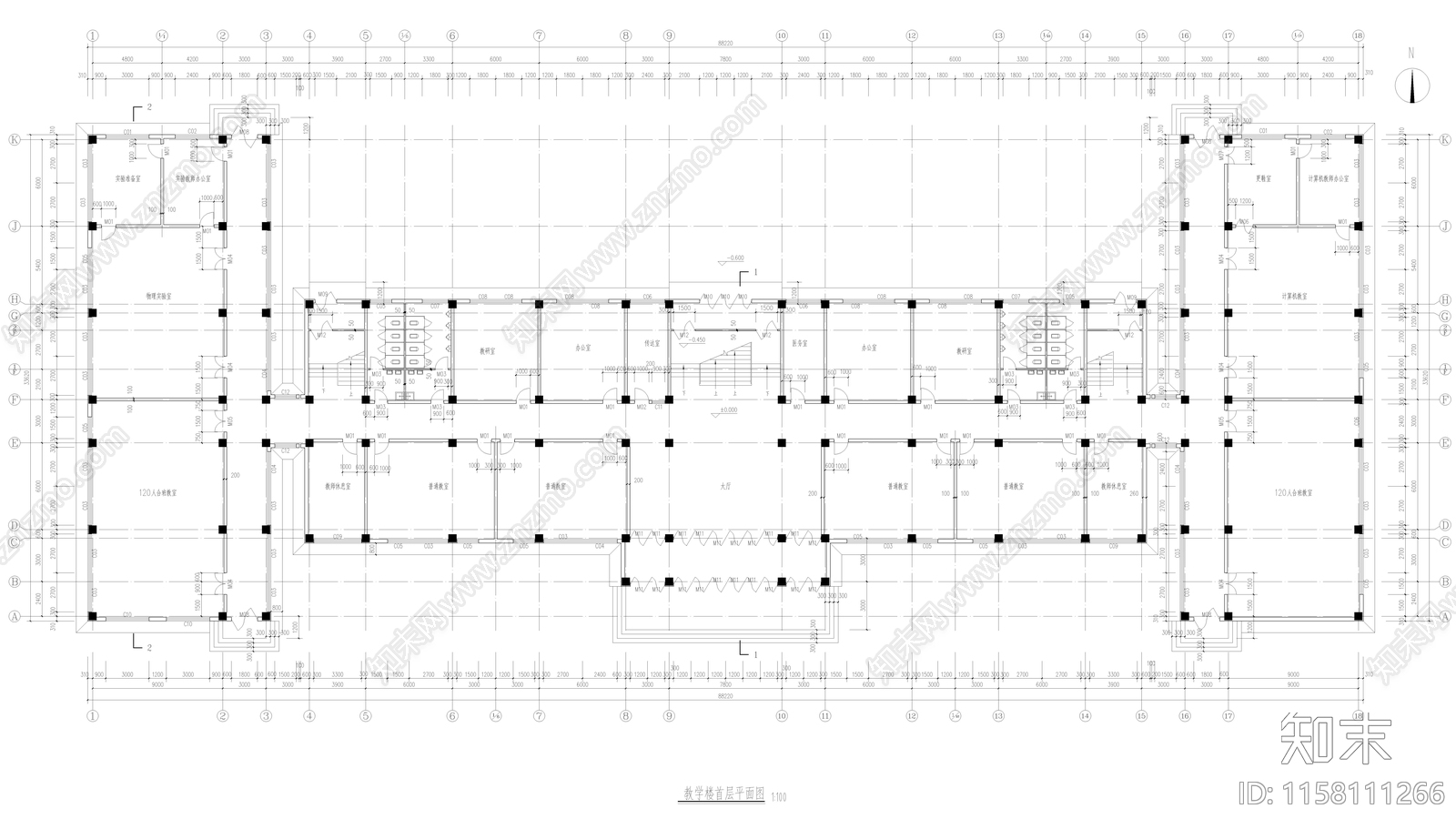 教学楼建筑毕业设计图纸施工图下载【ID:1158111266】