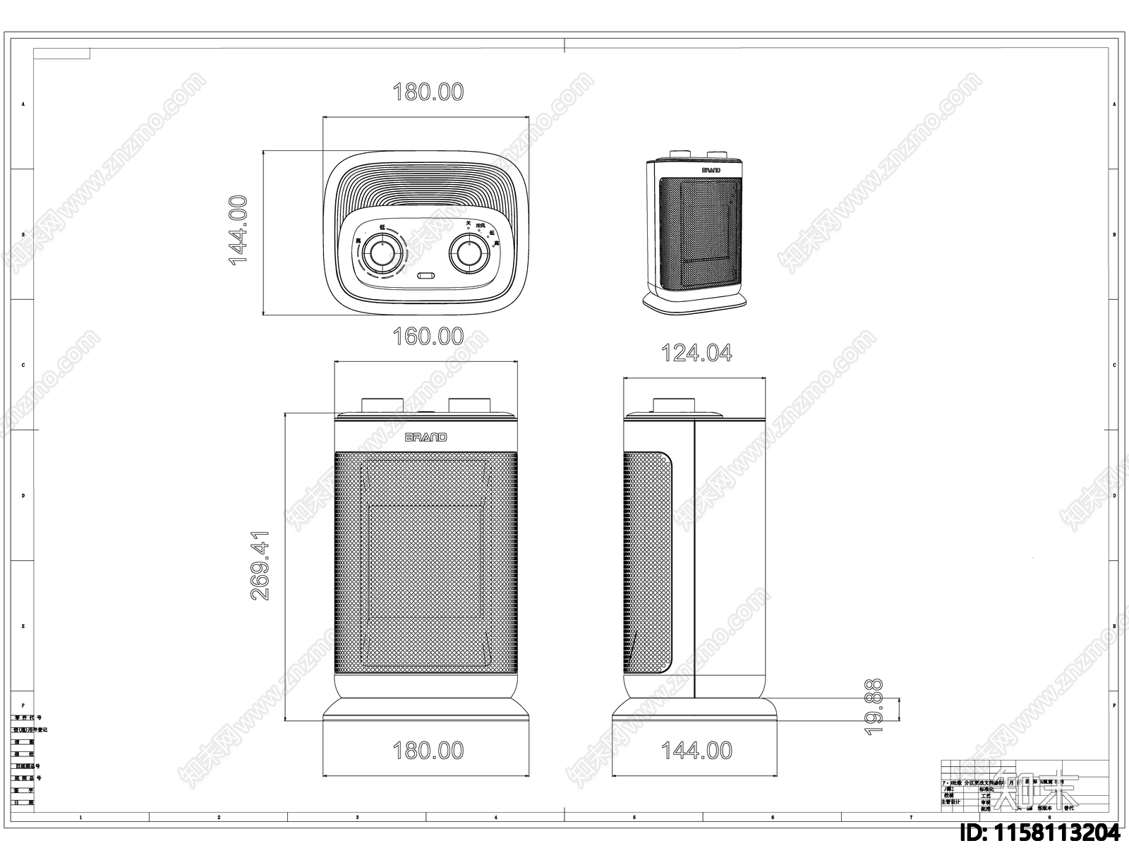取暖器线稿图设计cad施工图下载【ID:1158113204】