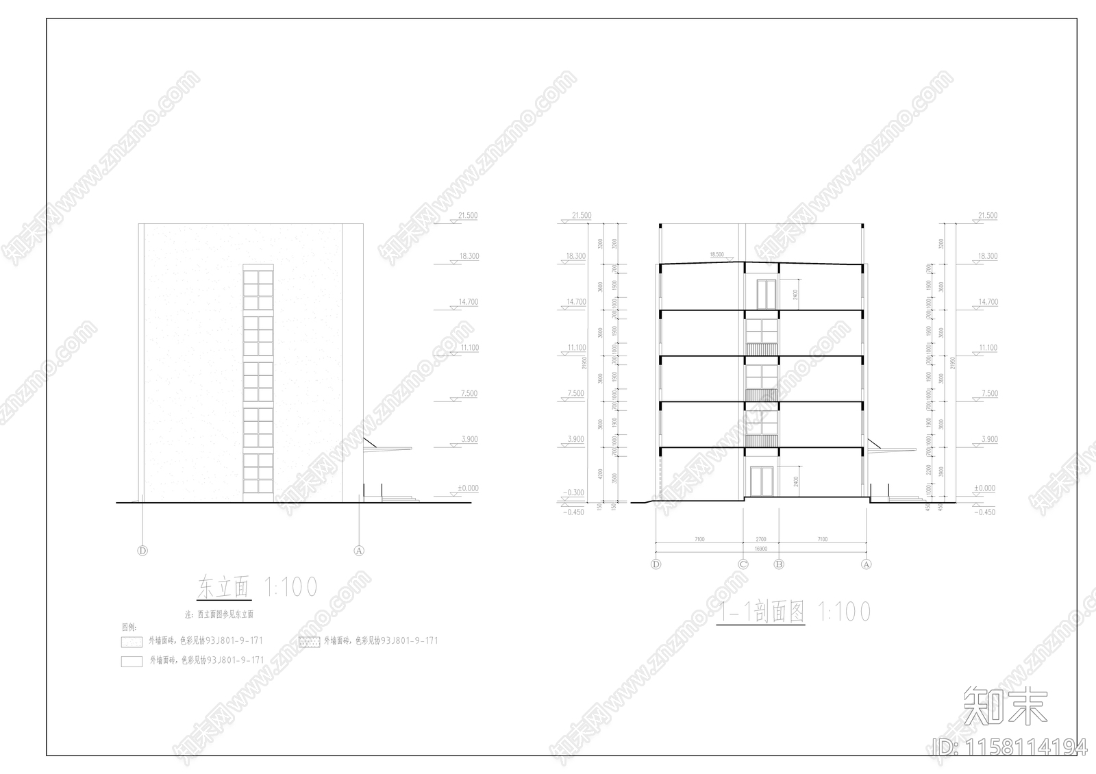 教学楼建筑毕业设计图cad施工图下载【ID:1158114194】