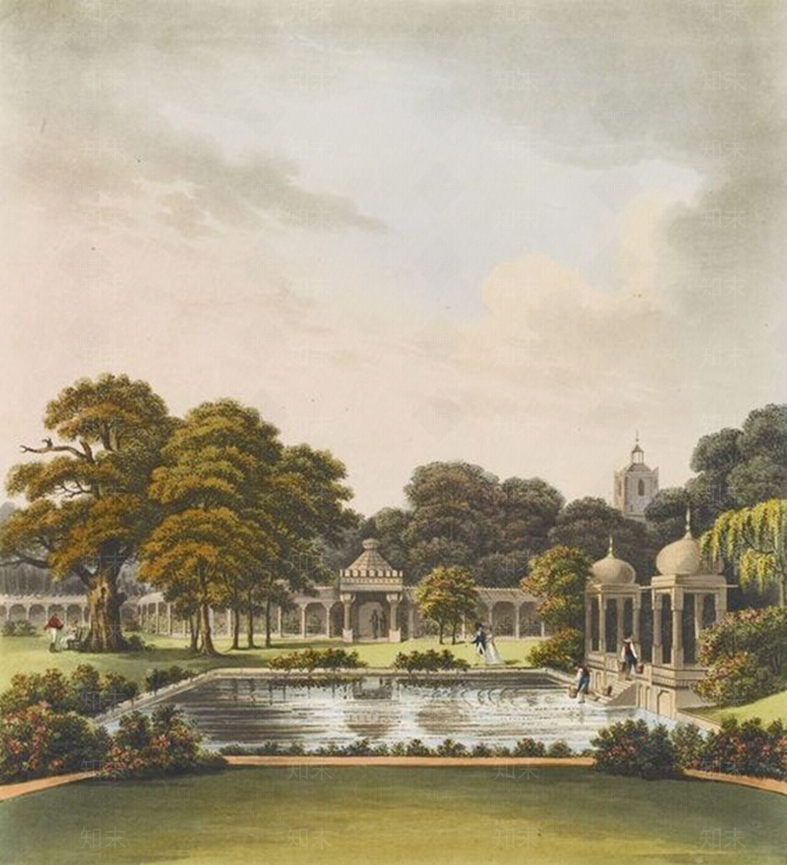 欧式建筑风景油画壁画贴图下载【ID:1158114625】