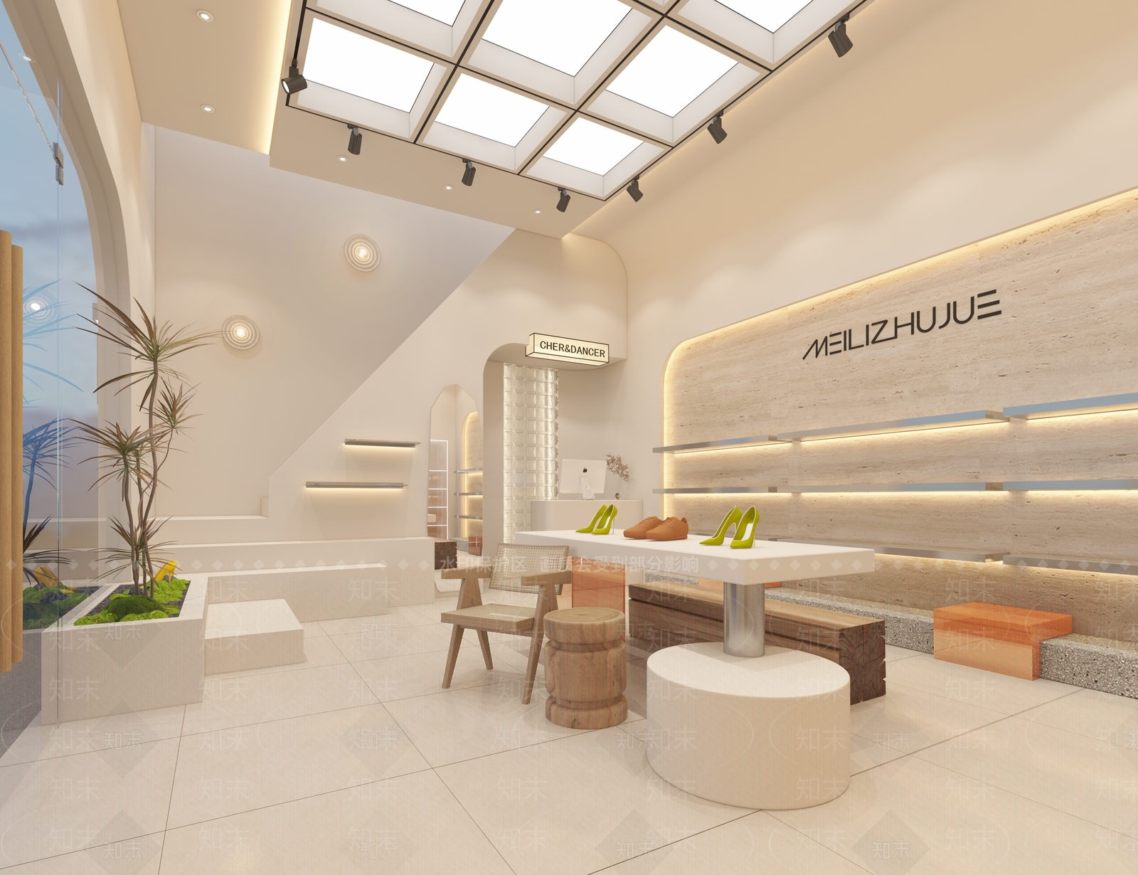 现代诧寂风商场鞋店3D模型下载【ID:1158214218】