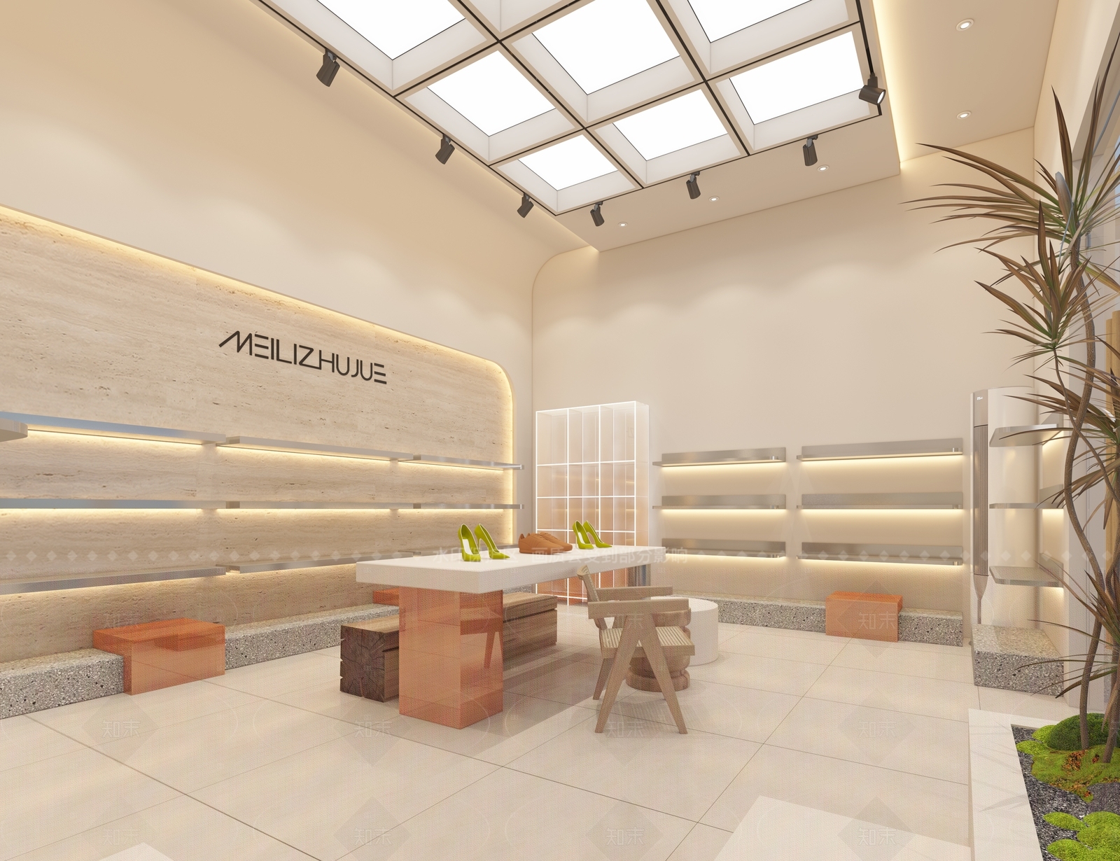 现代诧寂风商场鞋店3D模型下载【ID:1158214218】