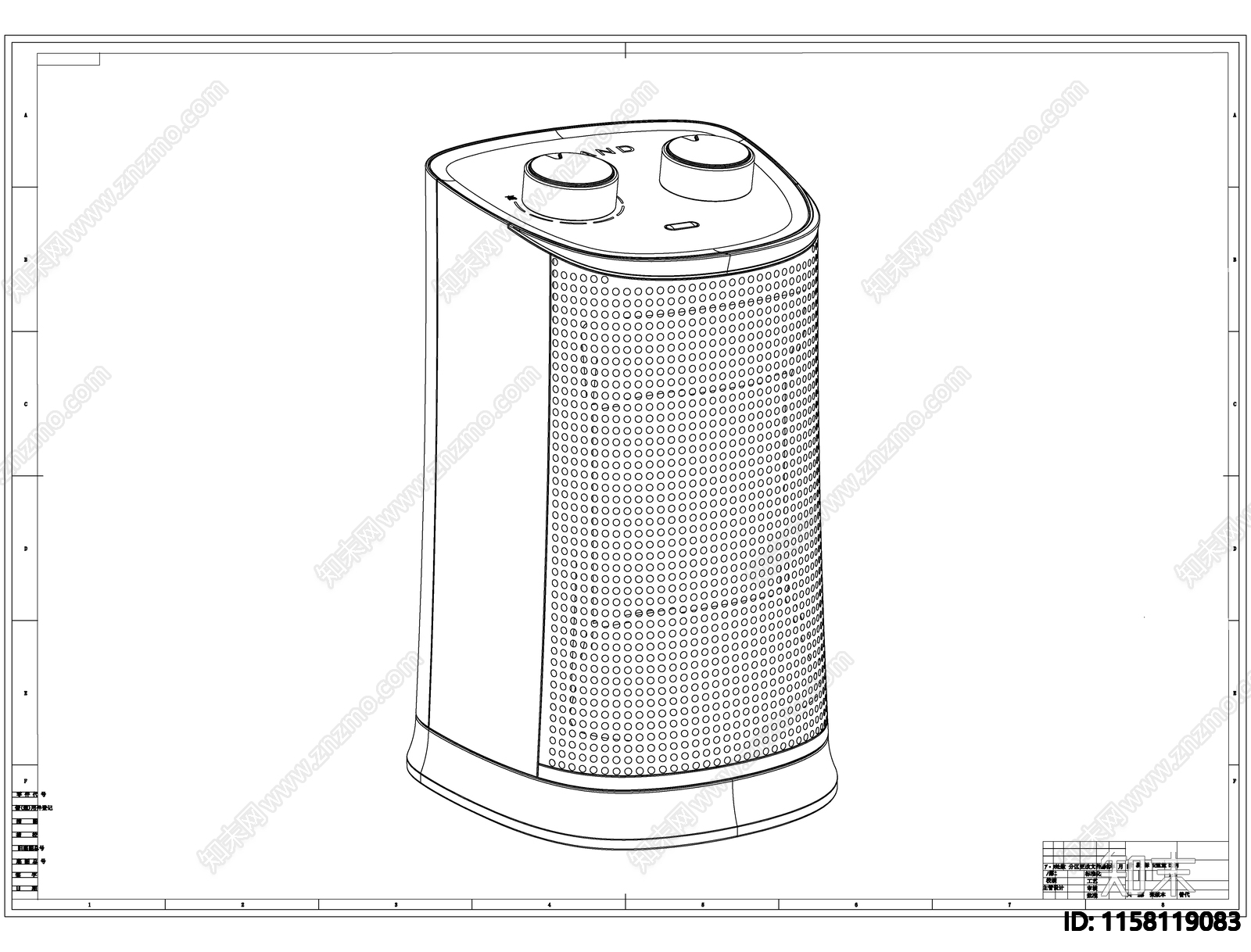 取暖器线稿图设计cad施工图下载【ID:1158119083】