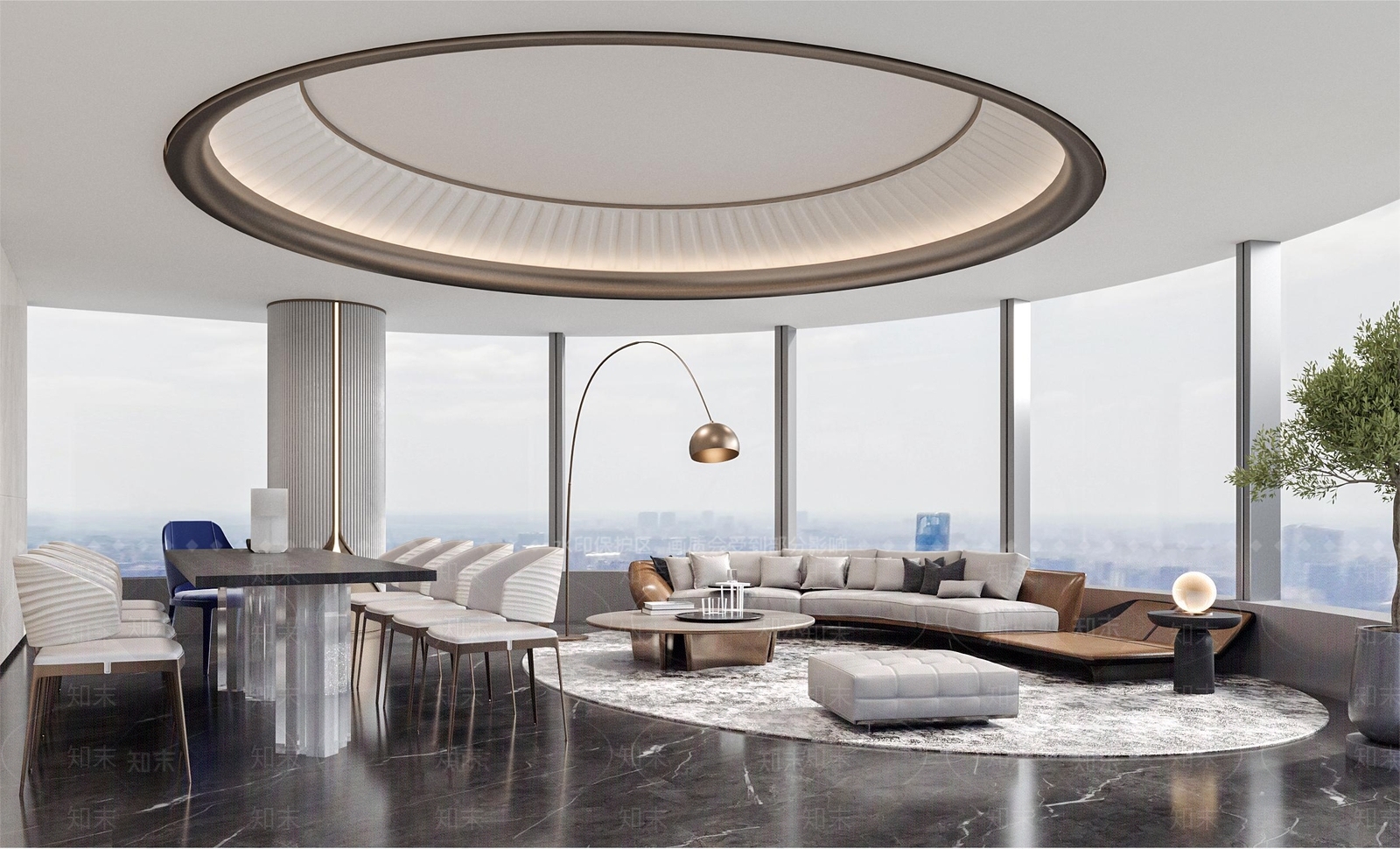 现代客餐厅洽谈室3D模型下载【ID:1158217150】