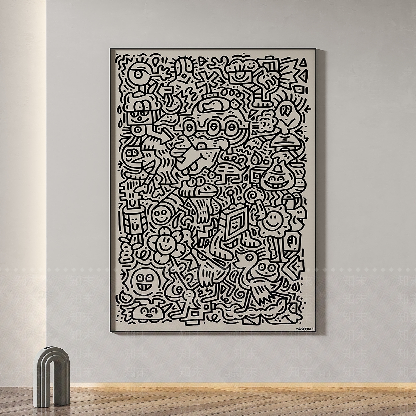 现代简约抽象装饰画3D模型下载【ID:1158121496】