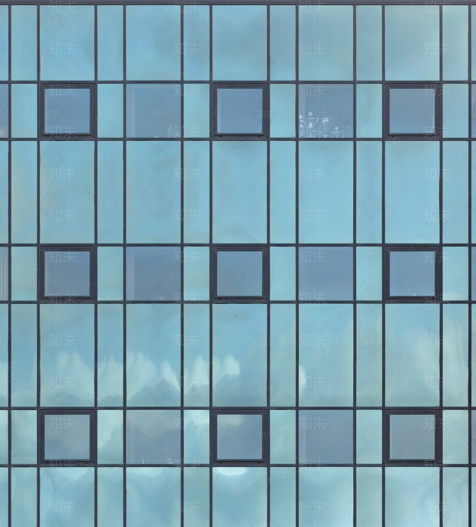 蓝色玻璃外墙贴图下载【ID:1158123816】