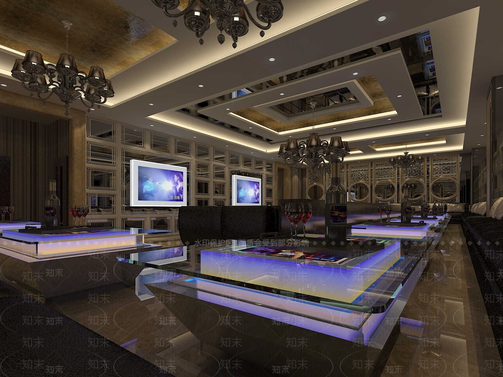 简欧豪华KTV大包间3D模型下载【ID:1158126789】