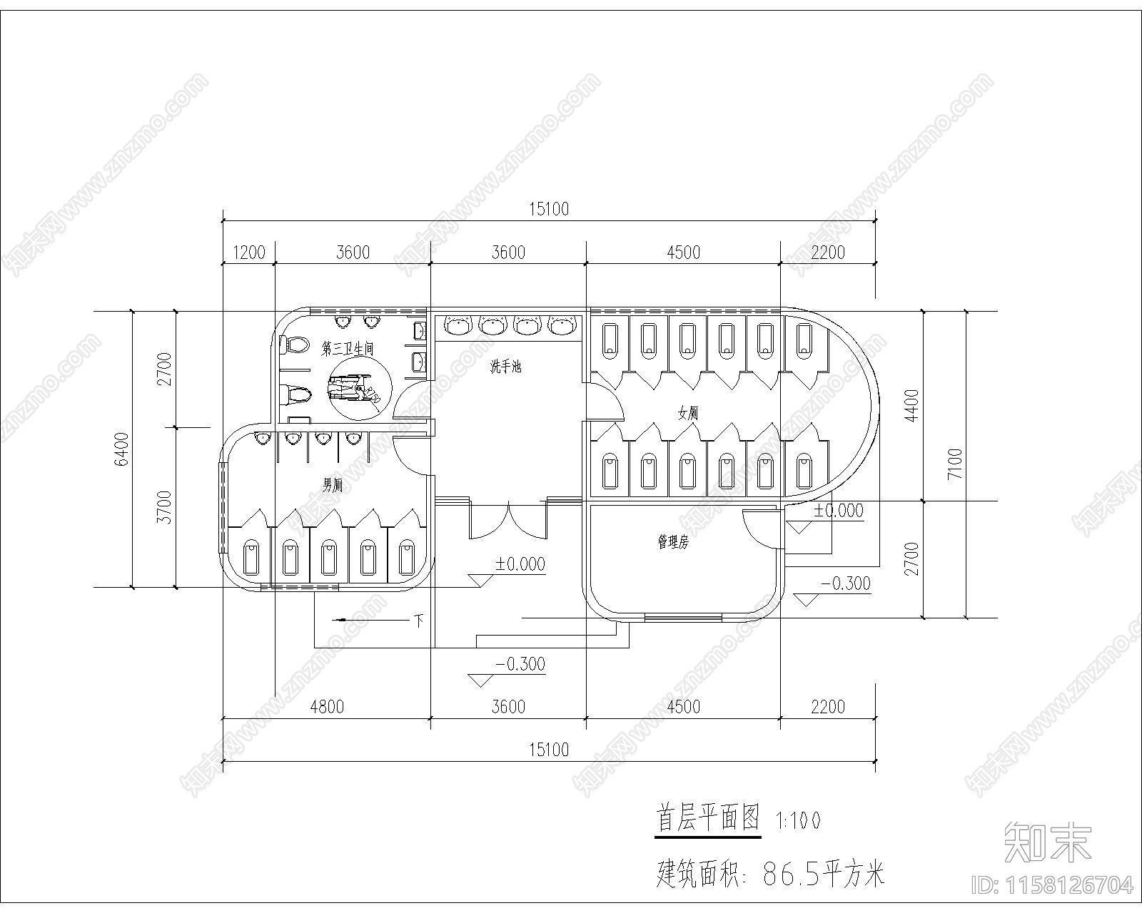 现代景区公厕SU模型下载【ID:1158126704】