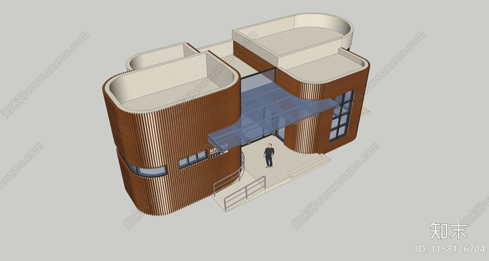 现代景区公厕SU模型下载【ID:1158126704】