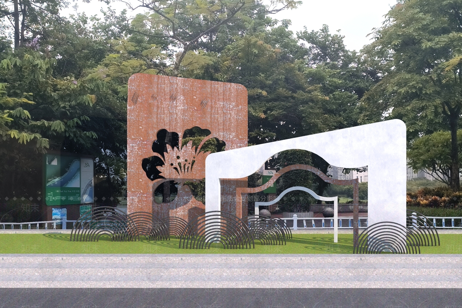 现代景墙3D模型下载【ID:1158127805】