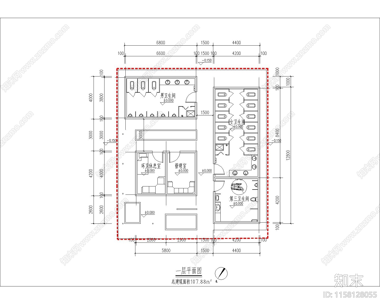 新中式坡屋顶公厕SU模型下载【ID:1158128055】