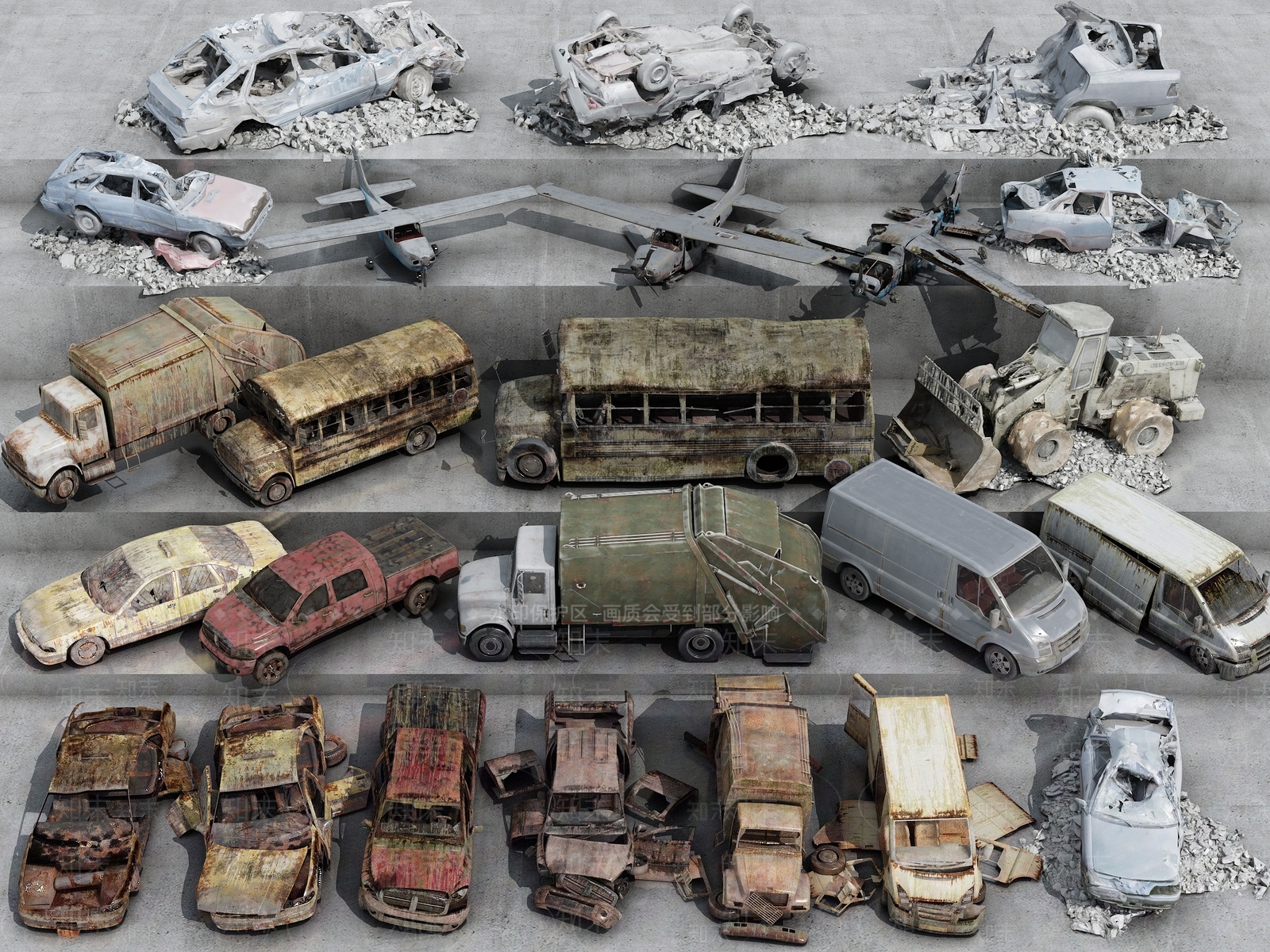 现代破旧废弃汽车3D模型下载【ID:1158129839】