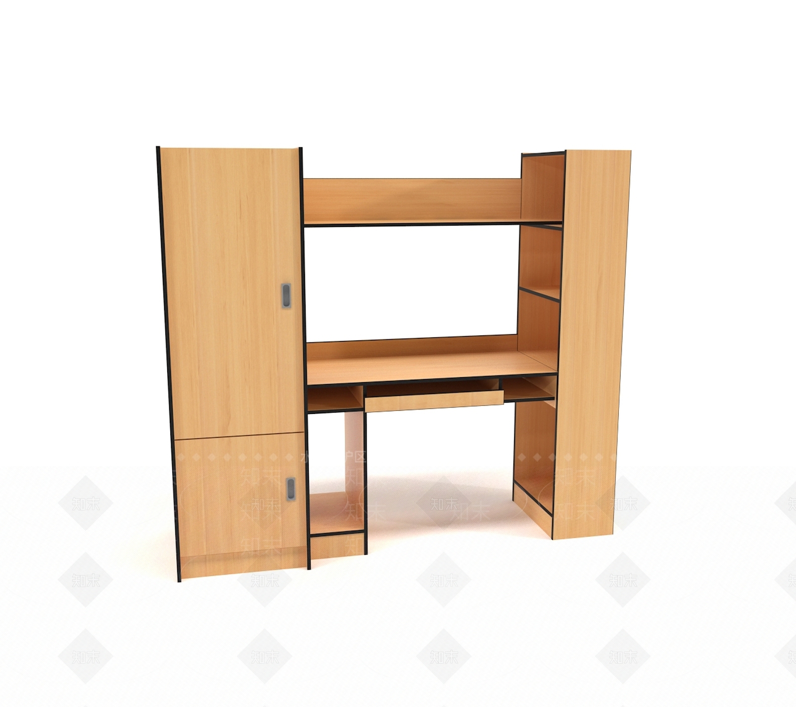 现代学生床柜3D模型下载【ID:1158133831】