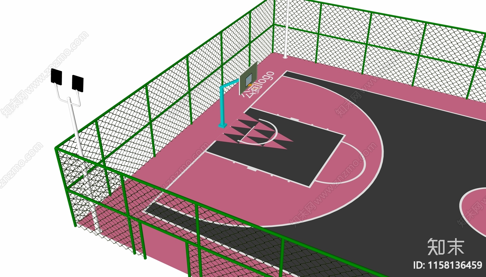 现代网红篮球场SU模型下载【ID:1158136459】