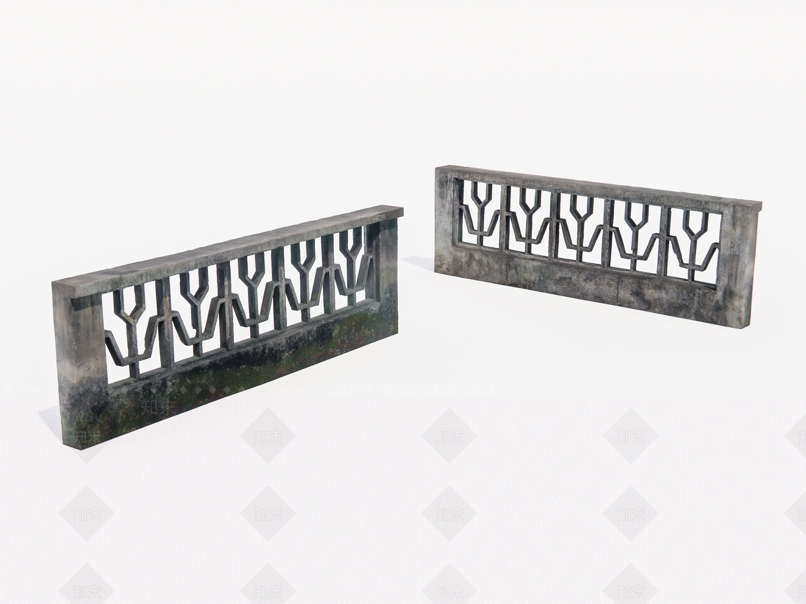 现代石头护栏3D模型下载【ID:1158139084】