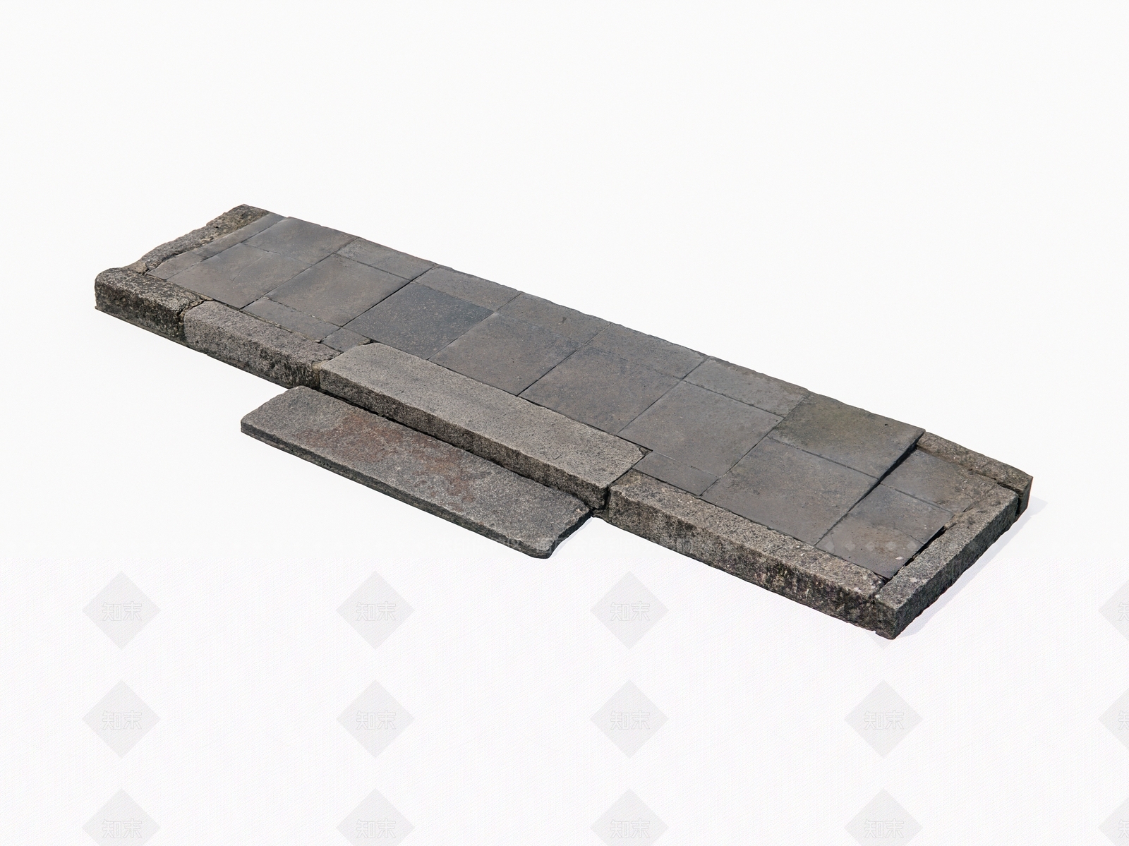 现代石头台阶3D模型下载【ID:1158139810】