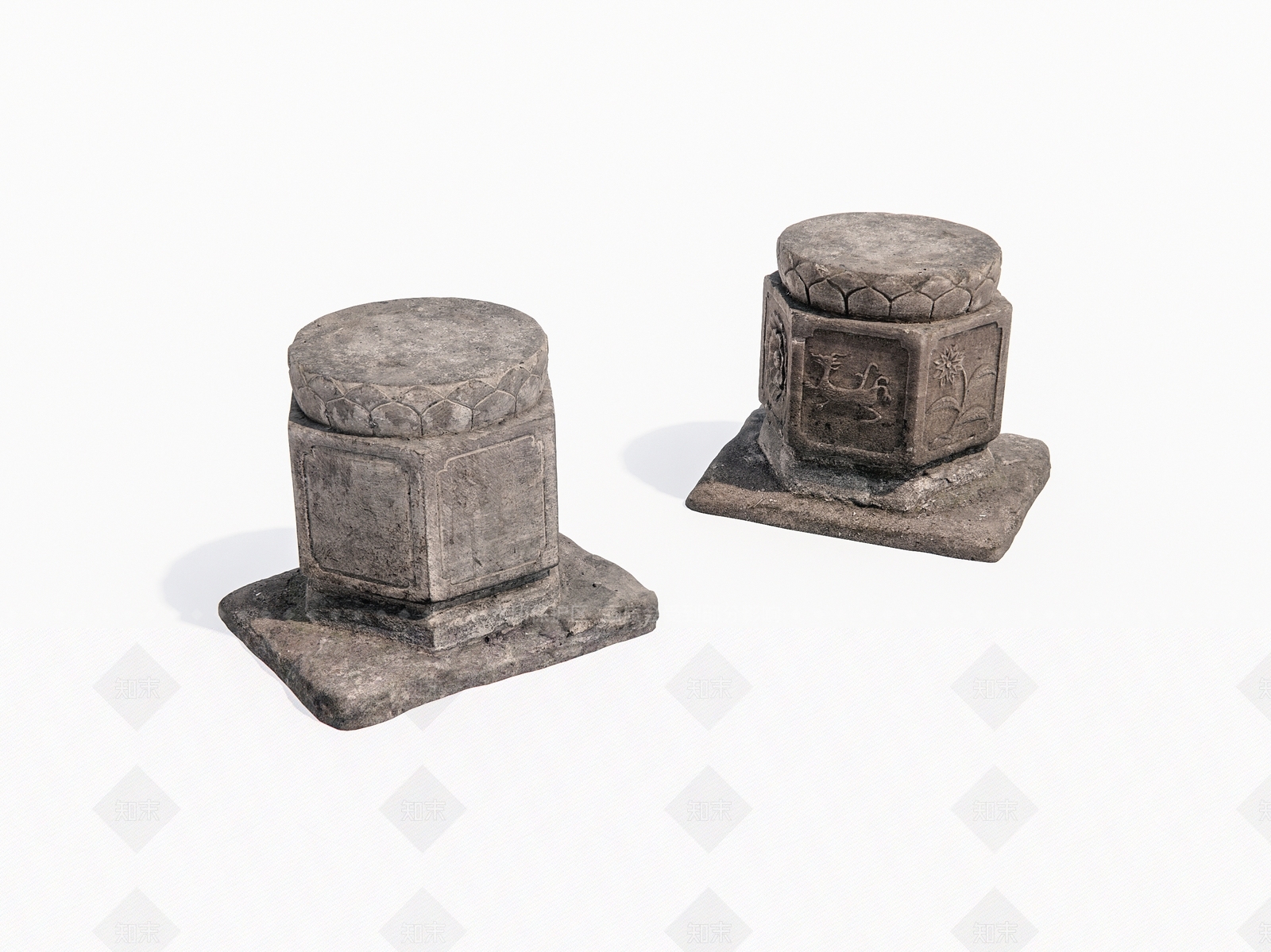 中式造型石桥墩3D模型下载【ID:1158140132】