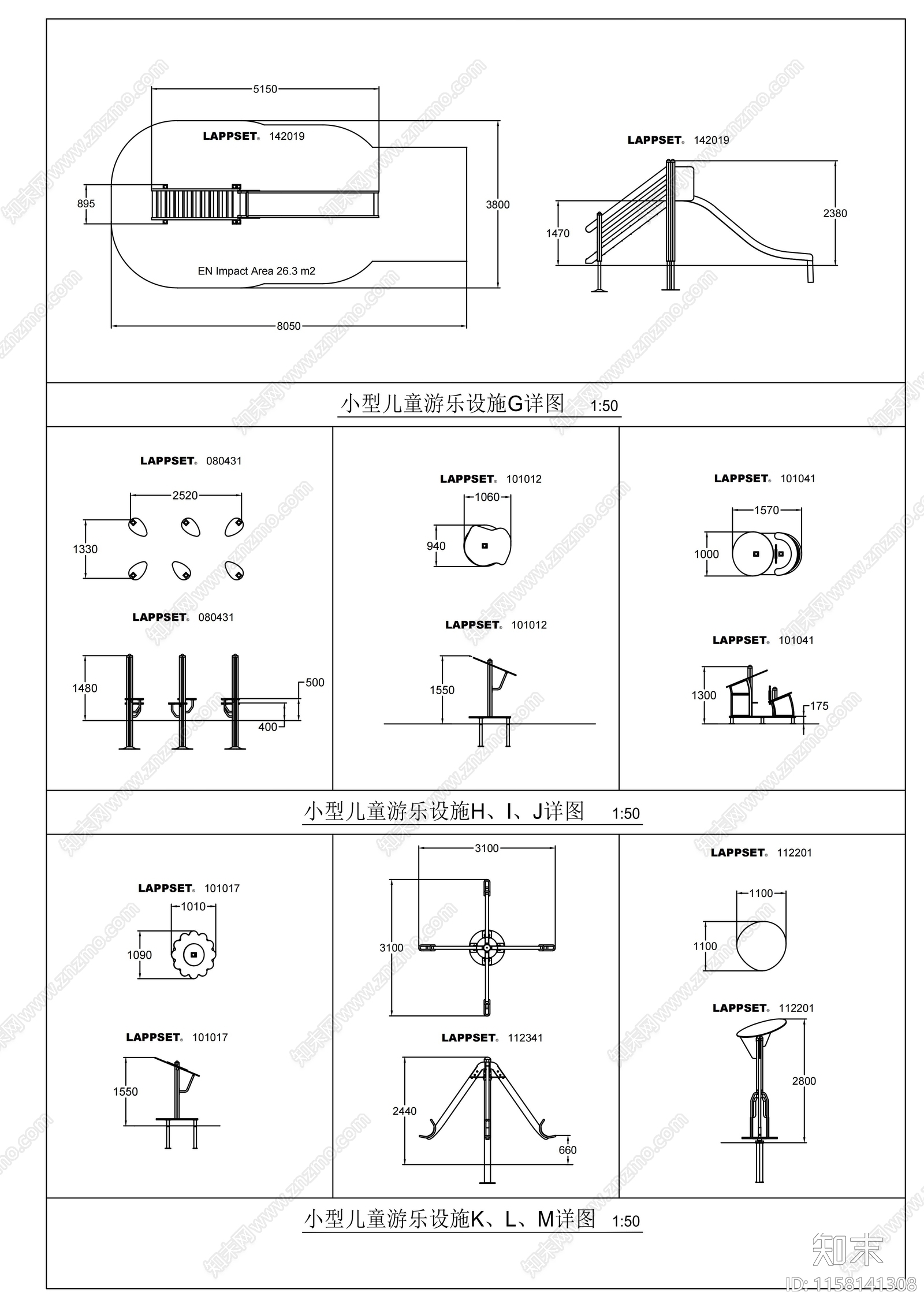 小型儿童游乐场滑梯cacad施工图下载【ID:1158141308】