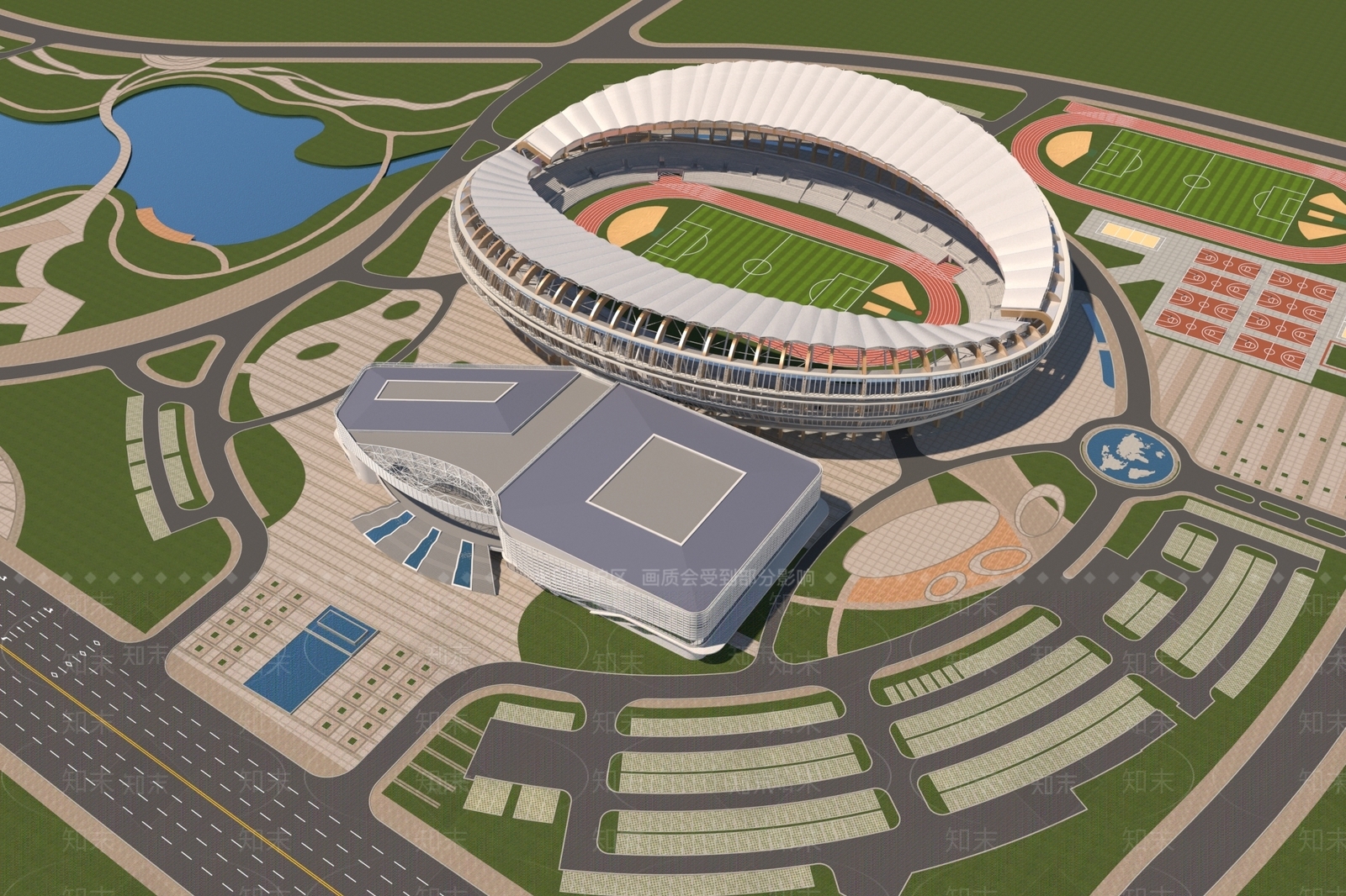 现代体育馆SU模型下载【ID:1158141813】