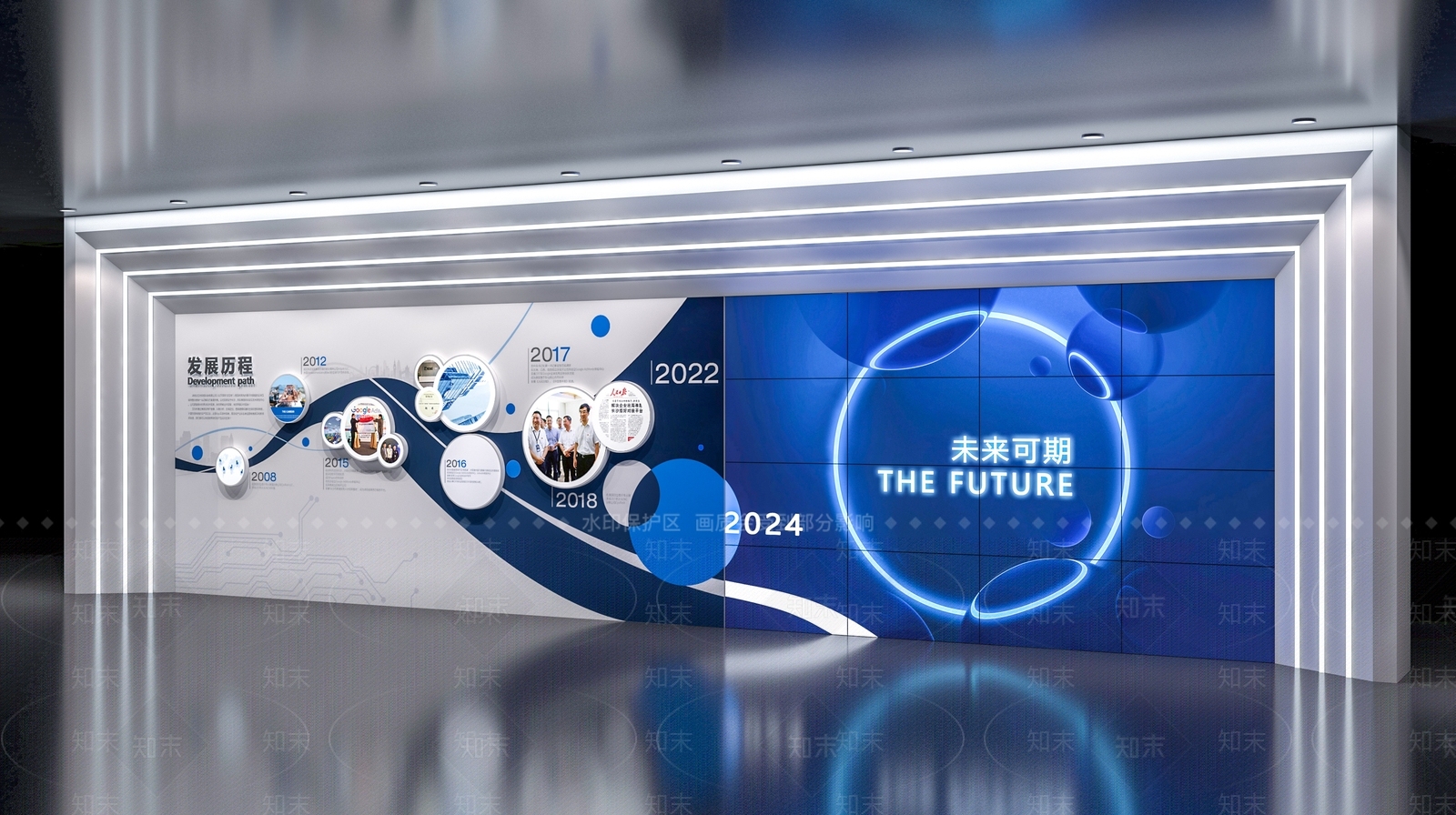 现代企业文化墙SU模型下载【ID:1158142626】