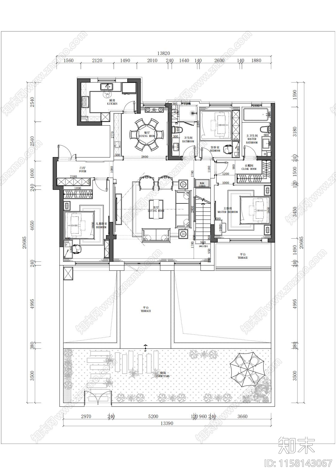 别墅cad施工图下载【ID:1158143067】