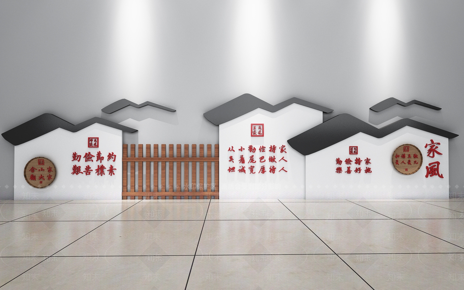 新中式景观墙3D模型下载【ID:1158144162】