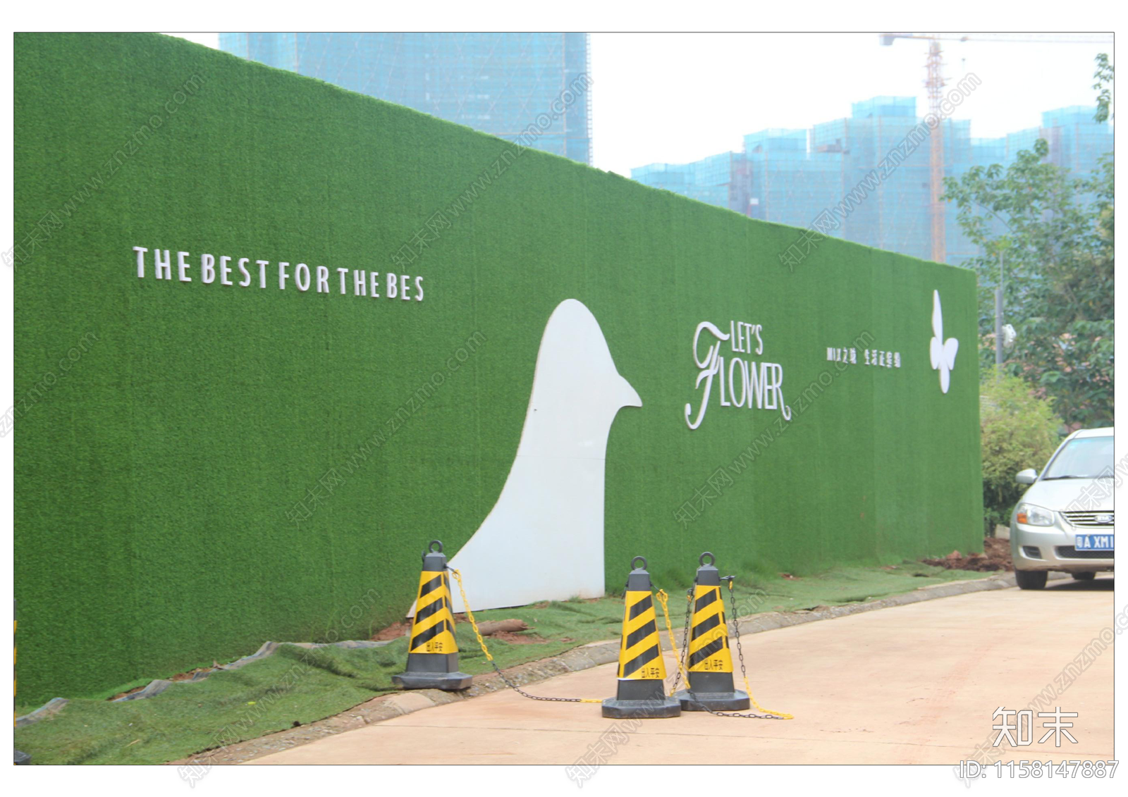 仿真绿植围墙施工图下载【ID:1158147887】