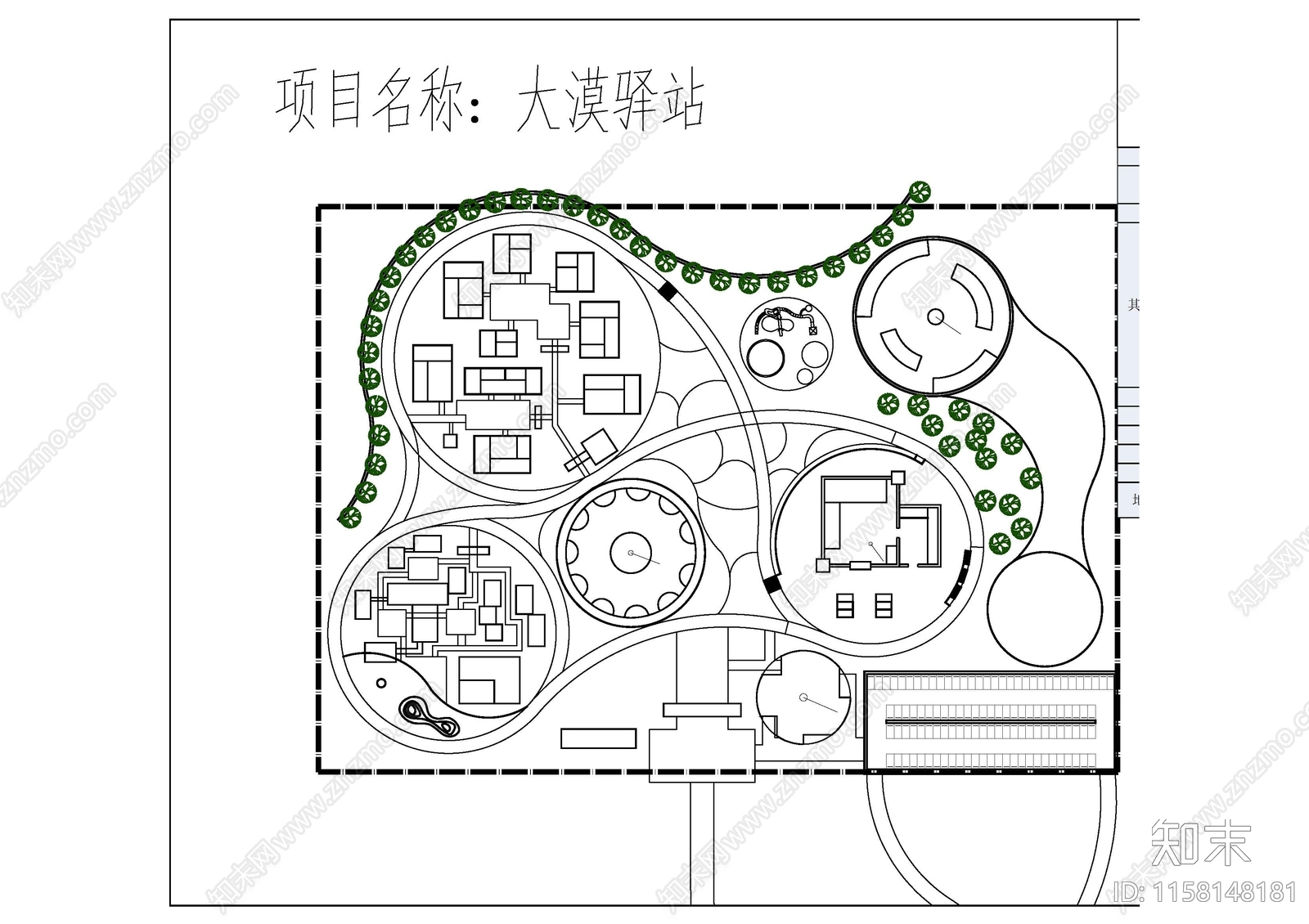 驿站及民宿规划总图cad施工图下载【ID:1158148181】