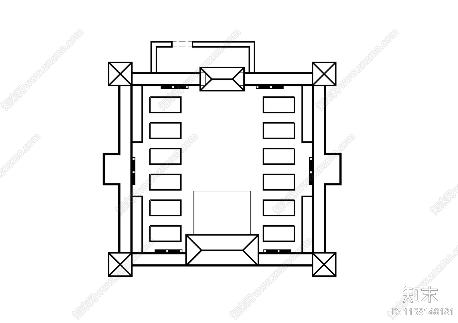 驿站及民宿规划总图cad施工图下载【ID:1158148181】