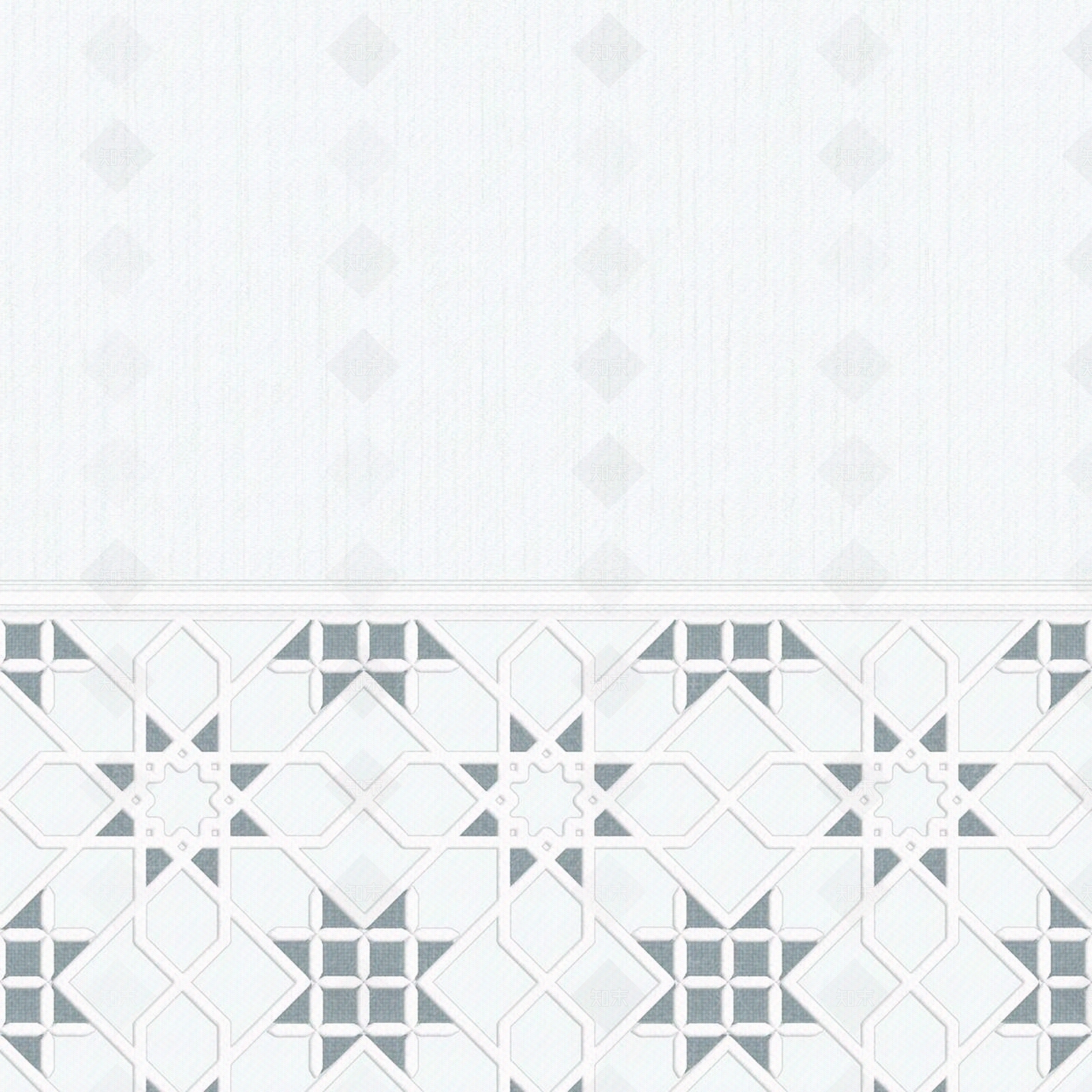 淡蓝色复古腰线壁布壁纸贴图下载【ID:1158148322】