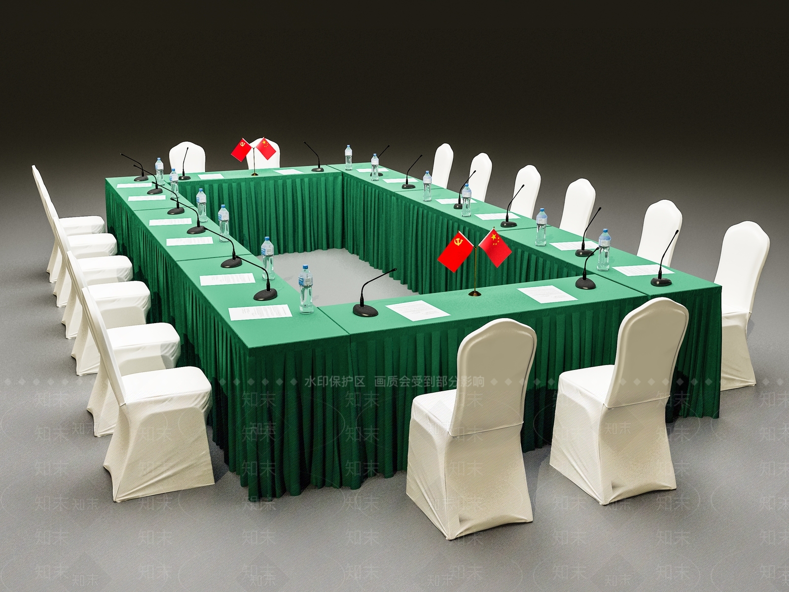 现代会议桌椅SU模型下载【ID:1158149622】