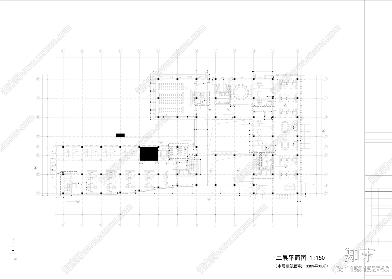 办公楼cad施工图下载【ID:1158152740】