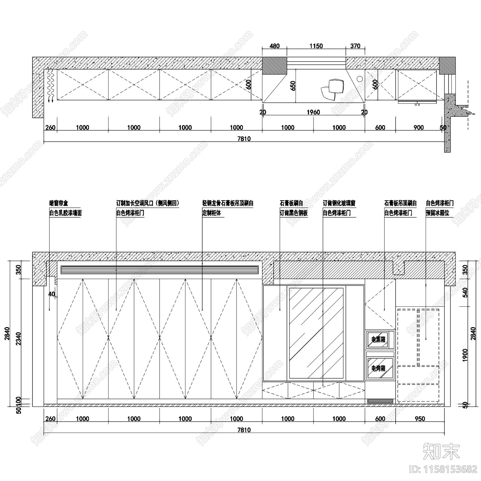 现代简约二层别墅室内家装cad施工图下载【ID:1158153682】