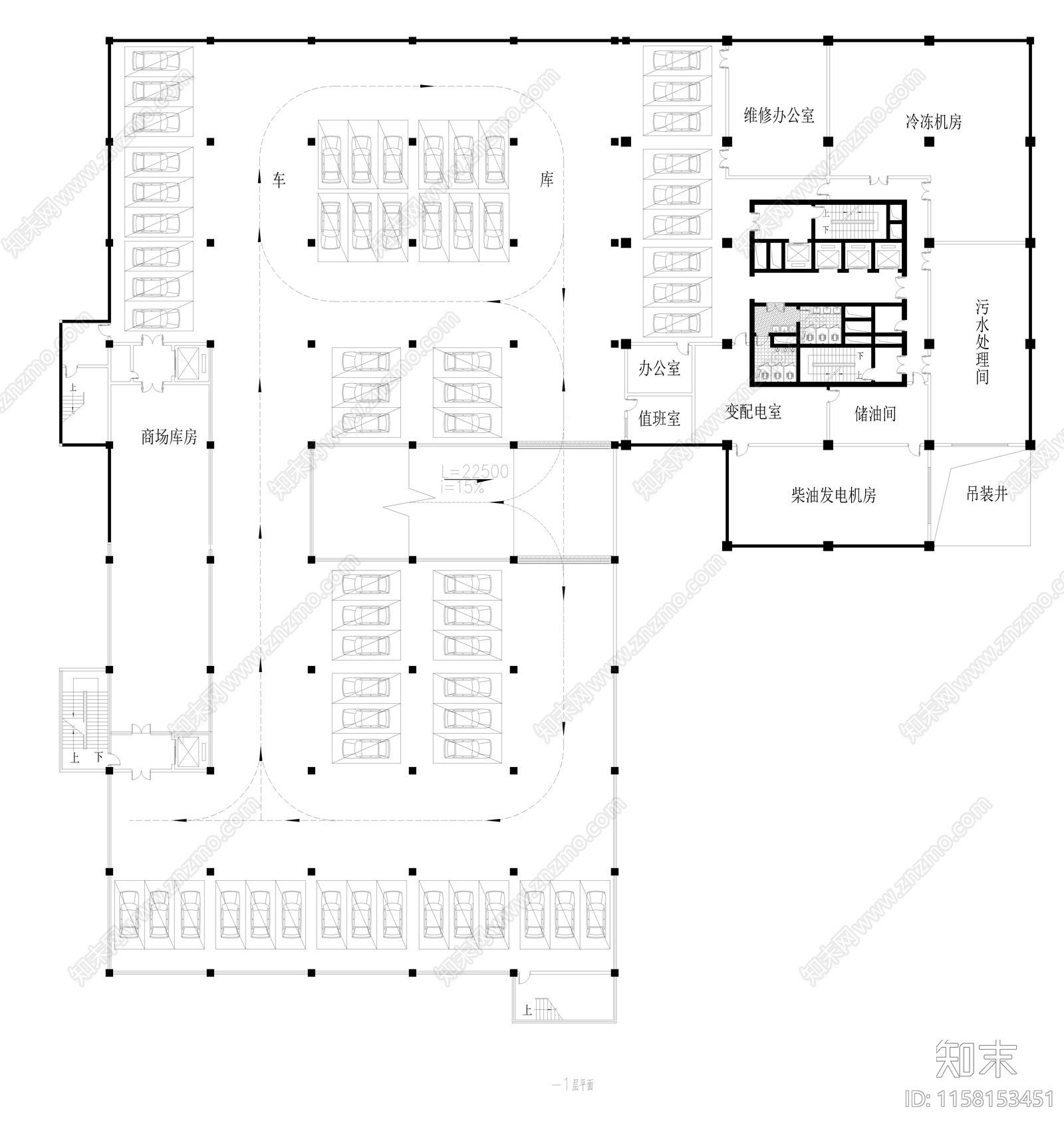 高层办公cad施工图下载【ID:1158153451】