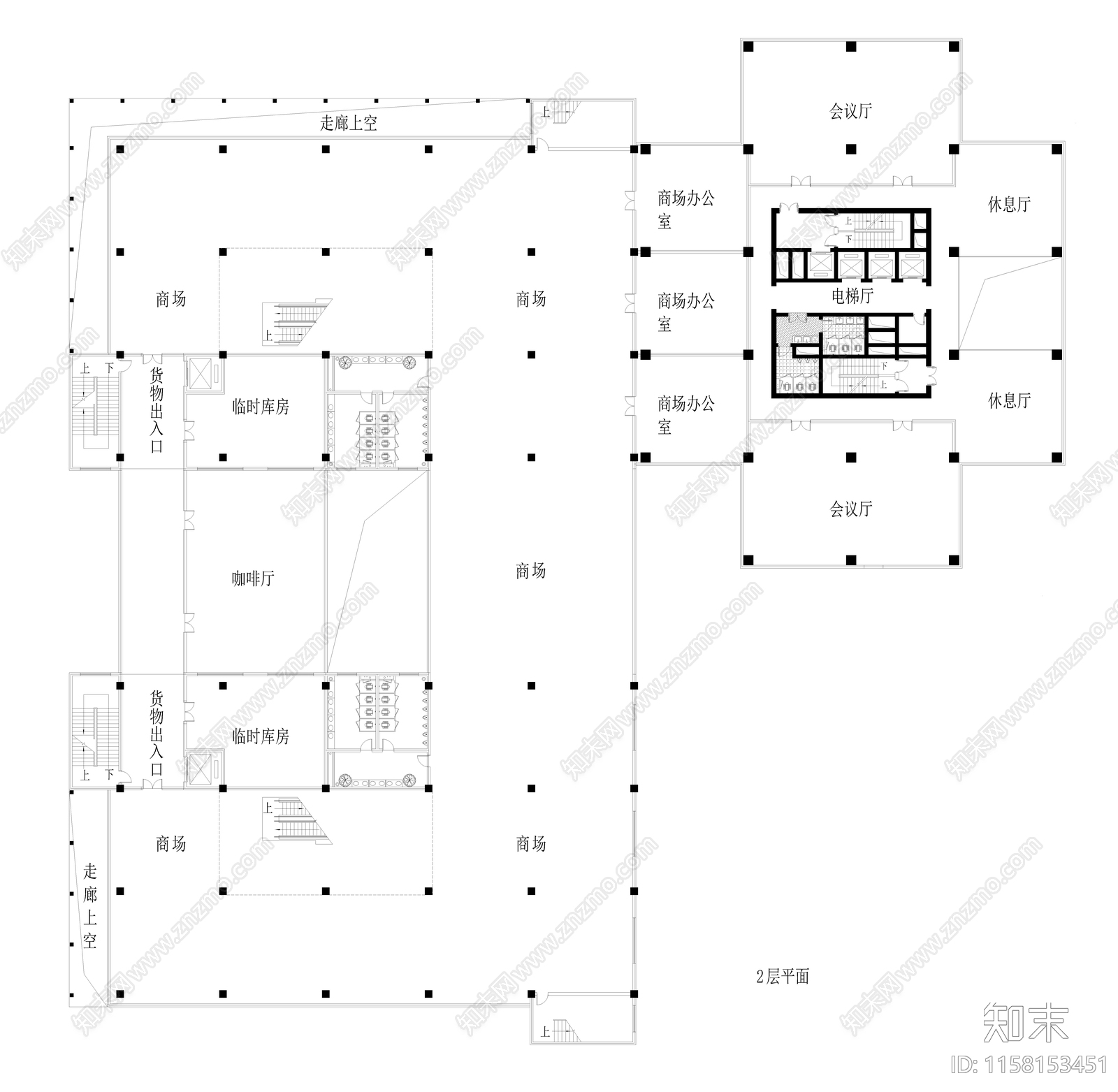 高层办公cad施工图下载【ID:1158153451】