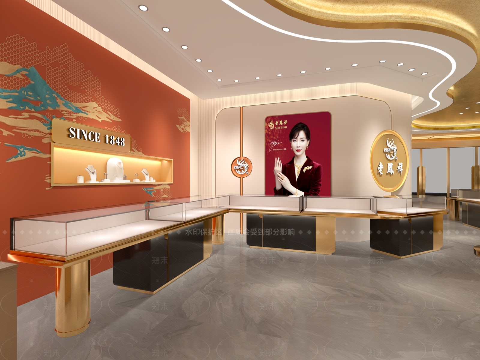 现代珠宝店老凤祥3D模型下载【ID:1158154305】