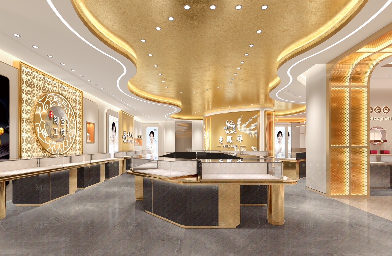 现代珠宝店老凤祥3D模型下载【ID:1158154305】