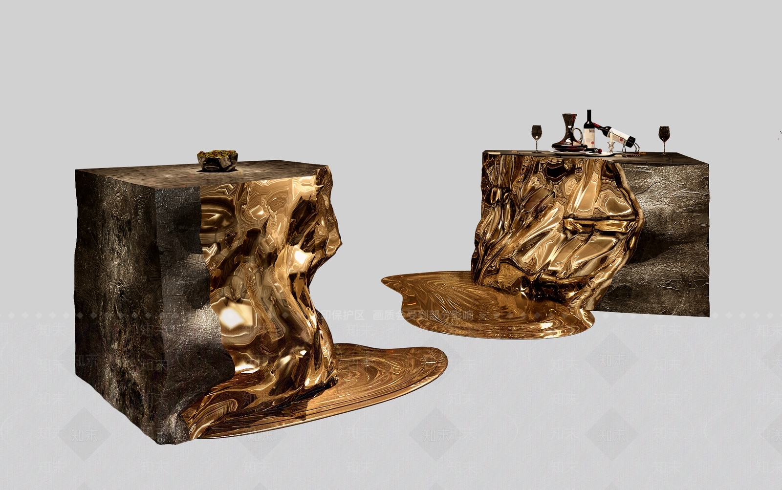 现代展台3D模型渲染效果图