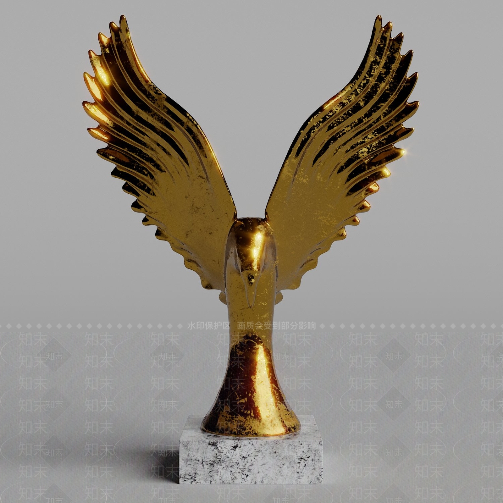 现代雕像金鹰翼SU模型下载【ID:1158155501】
