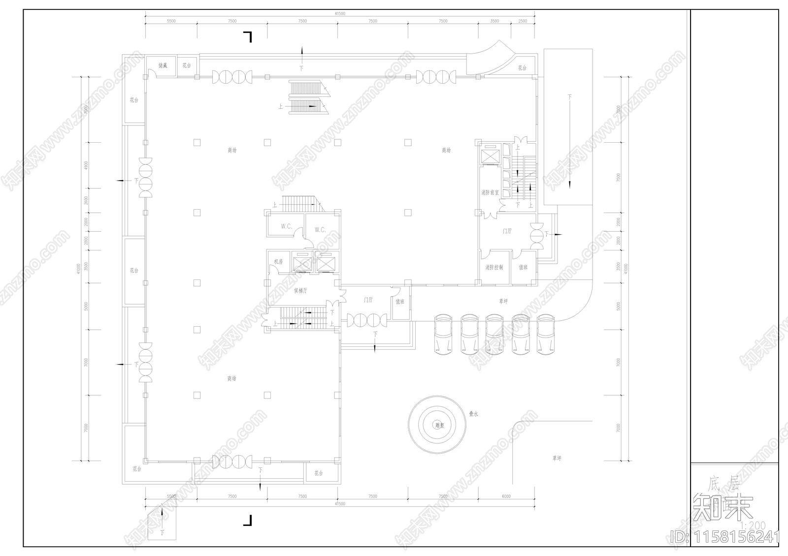 办公楼cad施工图下载【ID:1158156241】