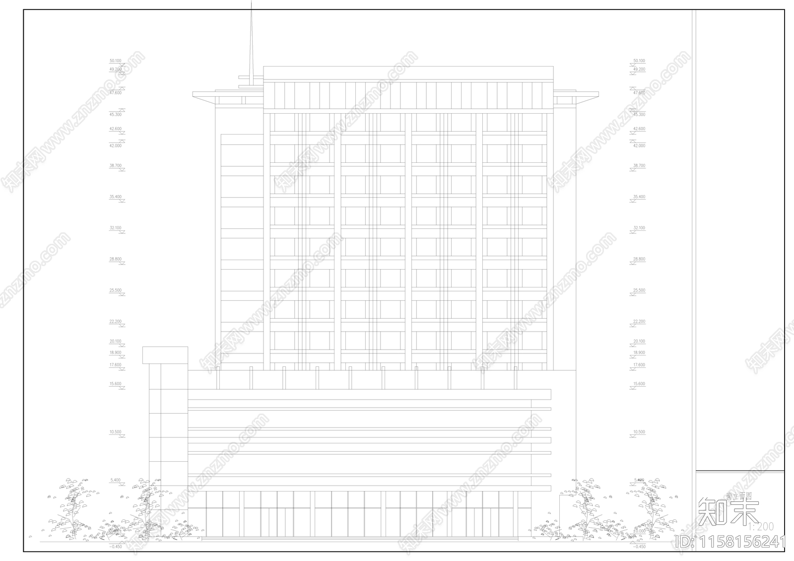 办公楼cad施工图下载【ID:1158156241】